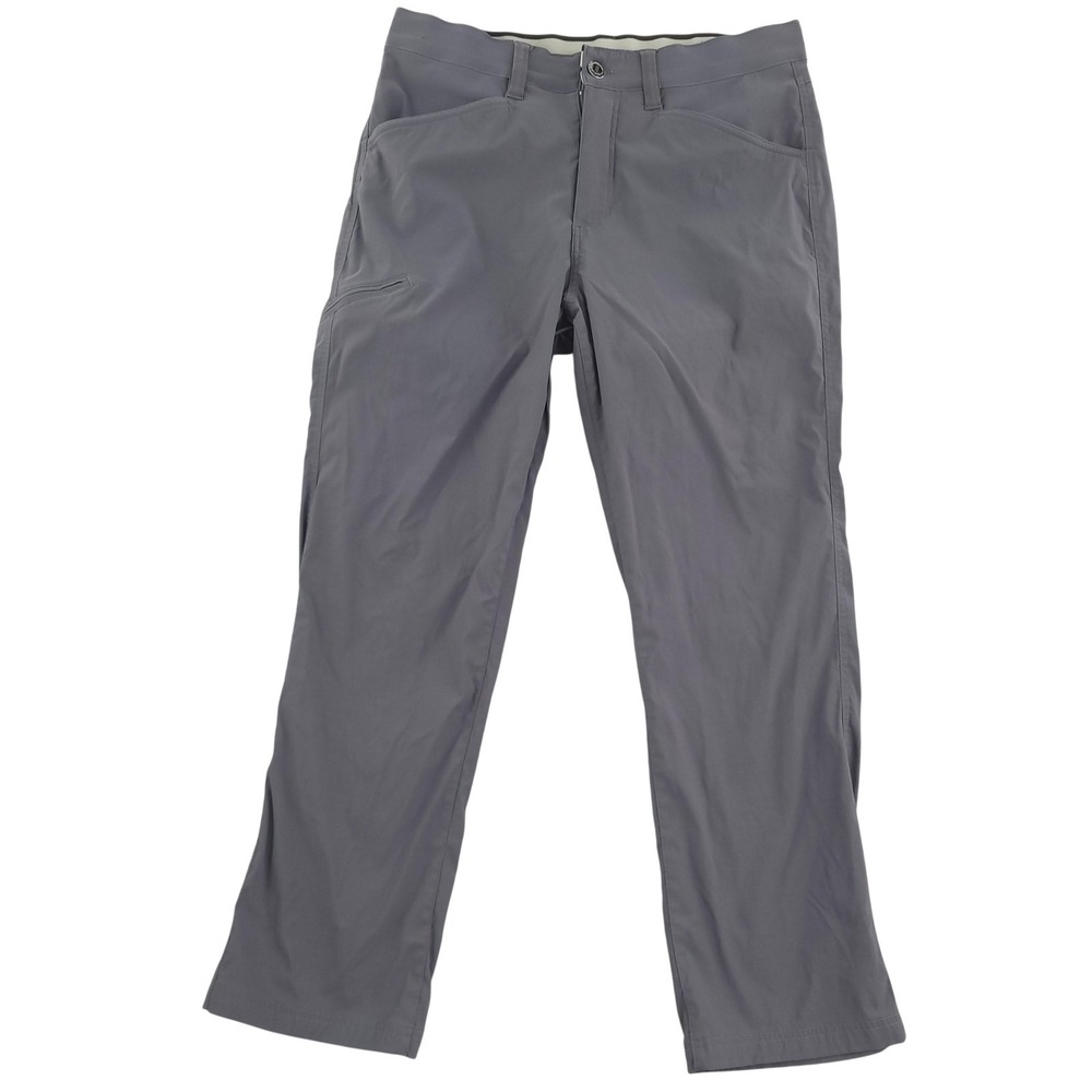 Orvis Pants Mens 34x29 Gray Stretch Water Repellent Hiking Zip Pocket Outdoor